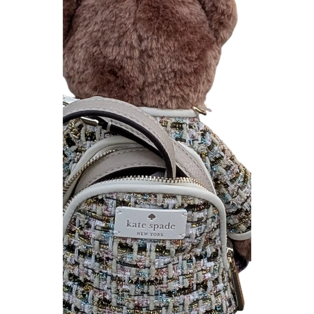 NWT NEW NOVELTY Kate Spade Brown Oh What Fun 3D Teddy Bear Tweed Jacket MSRP 449